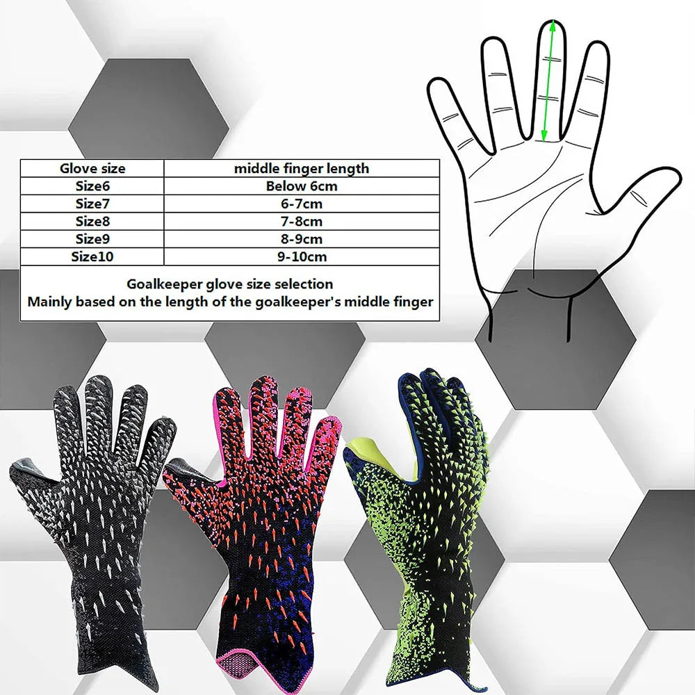 Soccer Goalie Gloves Latex Thickened Professional Goalkeeper Gloves for Adult Youth Football Sports Training and Match