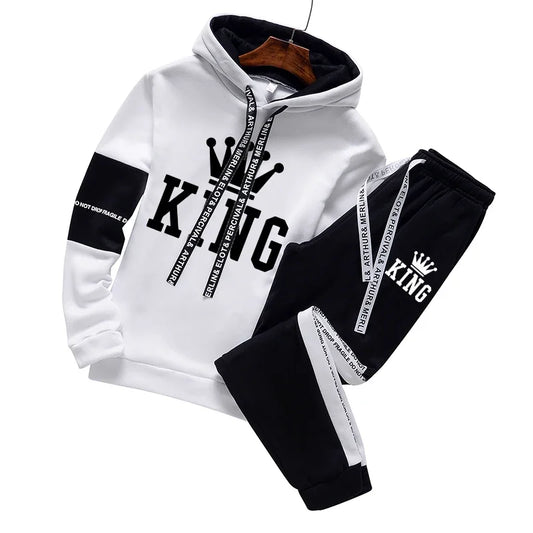 Autumn Winter Quality Men Tracksuit Suit Warm Hoodies Sweatshirt Men's Sportswear And a Pair of Pants Hip Hop Pullover Hot Sales