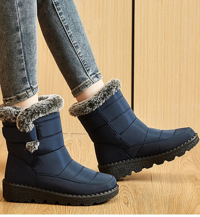 Women's Boots 2024 Trend Winter Shoes For Woman Winter Boots Ankle Low Heels Botas Mujer Waterproof Snow Boots With Fur Shoes