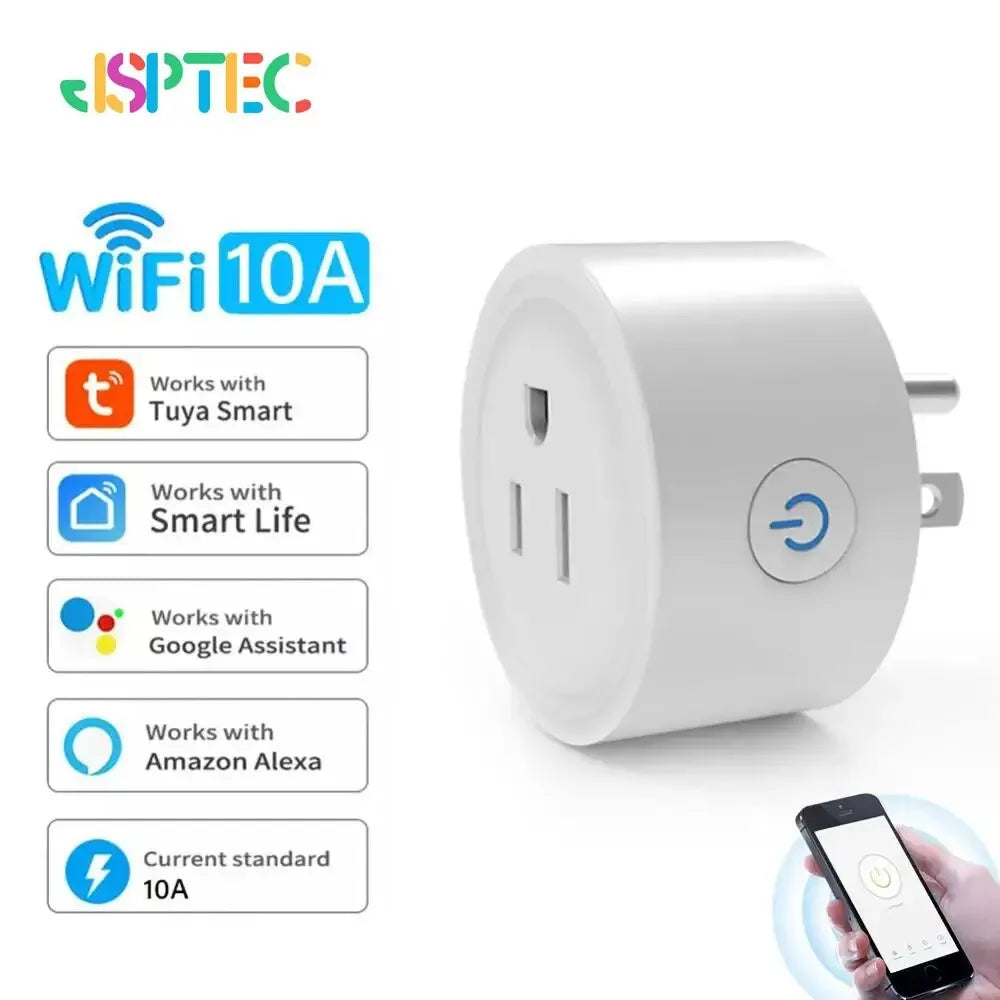 Tuya Smart Wifi Plug US Standard Wireless Outlet 10A Remote Control Smart Home Appliances Work With Alexa Google Home