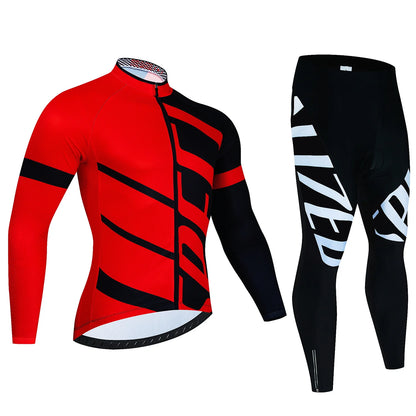 New Winter Cycling Jersey Set 2024 Men's Long Sleeve Mountain Bike Cycling Clothing Fleece Warm MTB Bicycle Clothes Wear Suit