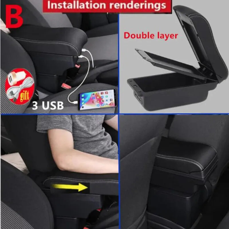 For Nissan Versa Armrest For Nissan Almera Versa Car Armrest Box Storage box Interior Dedicated Retrofit Car Accessories