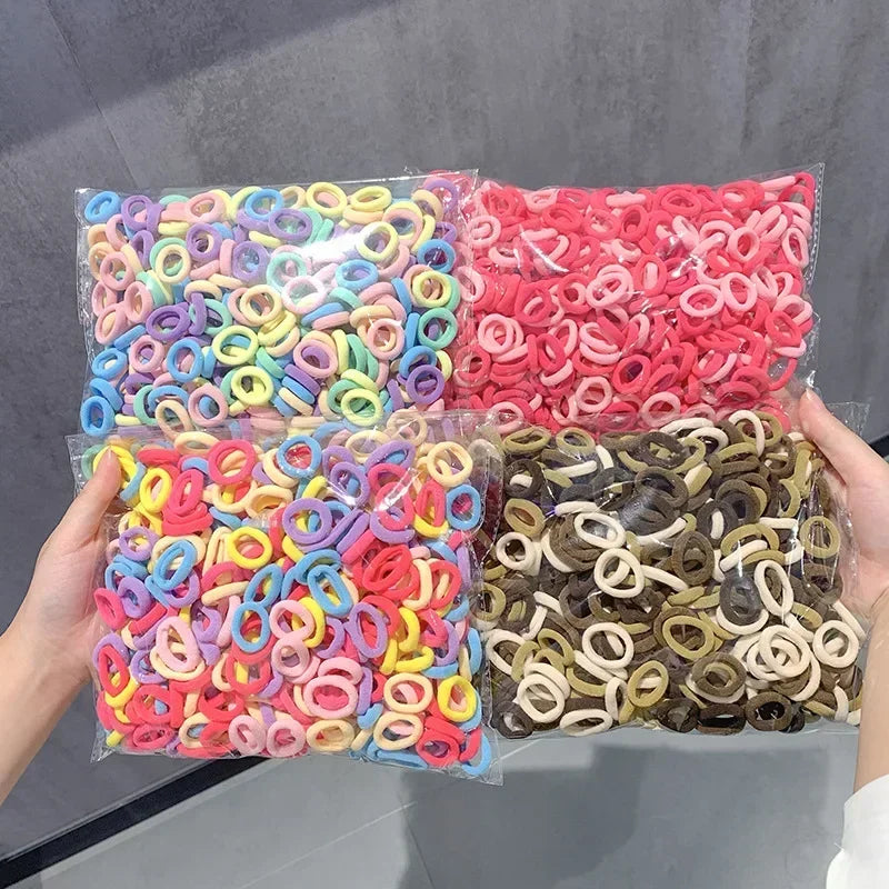 Women Girls Colorful Nylon Elastic Hair Bands Ponytail Hold Small Hair Tie Rubber Bands Scrunchie Fashion Kids Hair Accessories