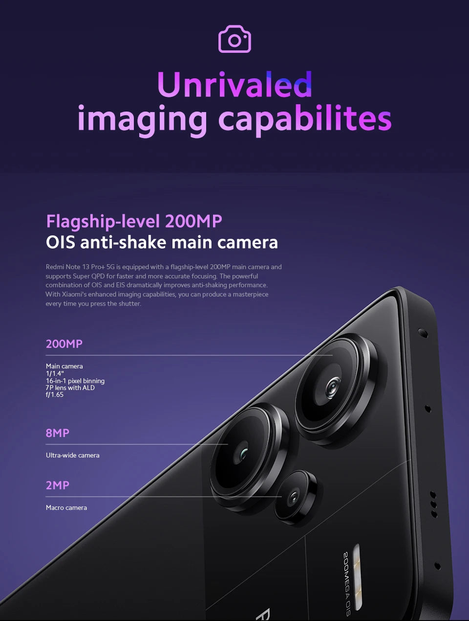 [Global Version] Xiaomi Redmi Note 13 Pro Plus 5G Smartphone 200MP OIS Camera 6.67" curved MOLED display 120W HyperCharge 120Hz