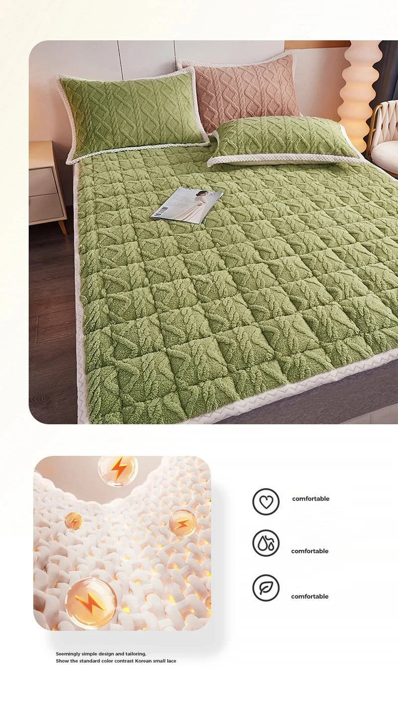 Winter soft mattress toppers student dormitory lamb velvet bed sheet single double bedspread thin tatami mat pad bed linens