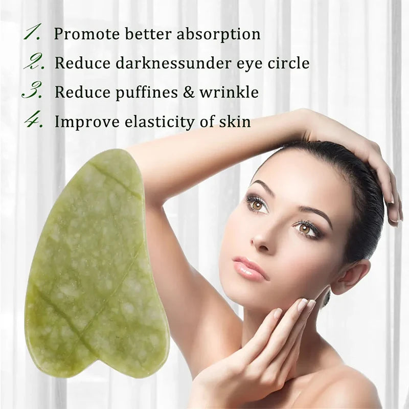 Natural Xiuyu Stone Gua Sha Board Jade Facial Beauty Scraping Massage Tools Firm Skin Care Face SPA Physical Therapy Beauty Tool