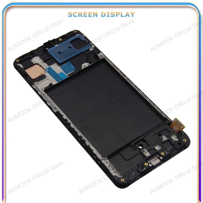 AMOLED LCD For Samsung Galaxy A70 A705 LCD Display Digital Touch Screen Assembly With Frame A705F A705W A705X Replacement Parts