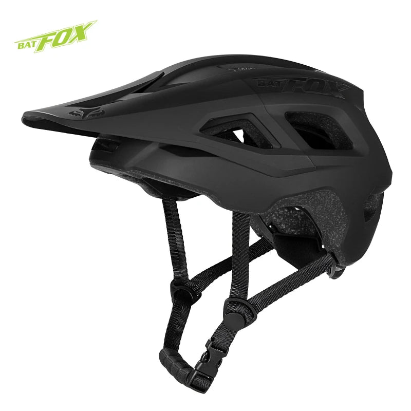 Batfox Ultralight Mountain Bike Helmet DH Downhill MTB Integrally-molded Bicycle Cycling Helmet Sun Visor Safety Cap Men Riding