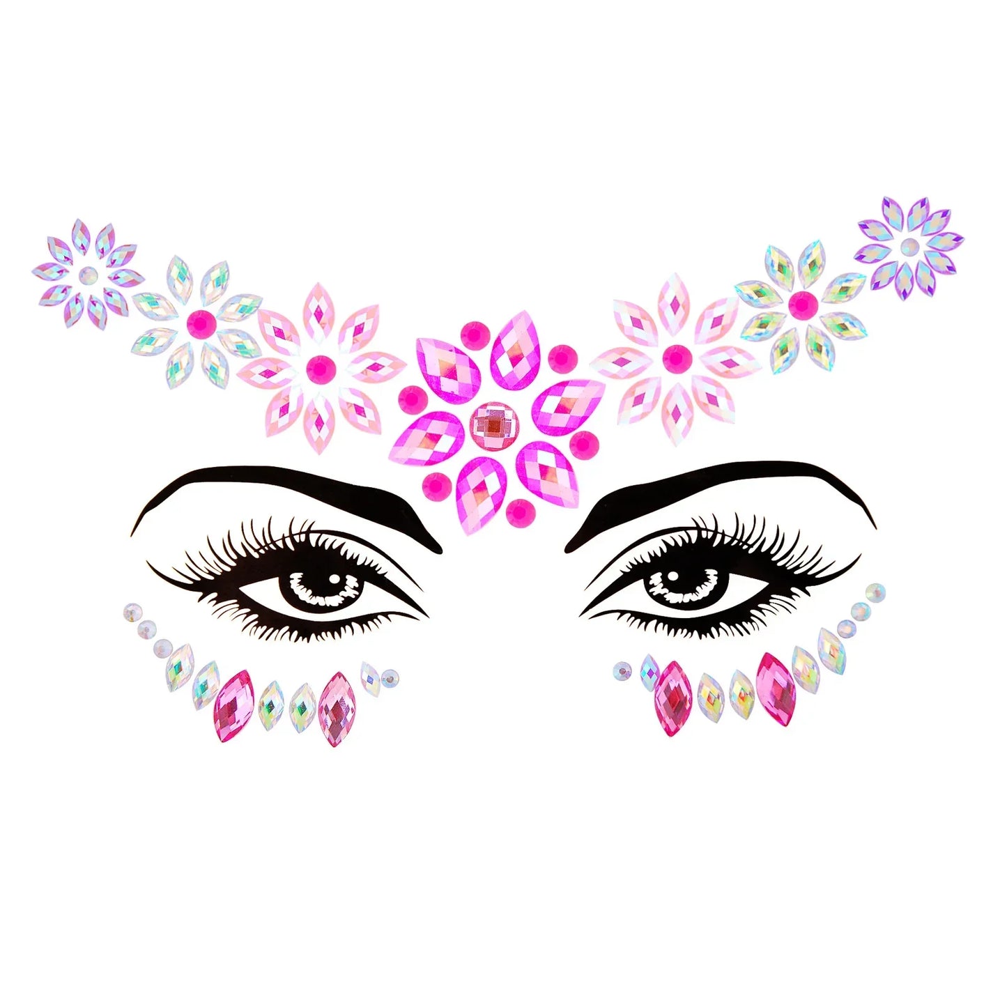 Sexy Face Tattoo Stickers Glitter Fake Tattoos Rhinestones for Woman Temporary Tattoos Party DIY Kids Holiday Face Jewels Tattoo