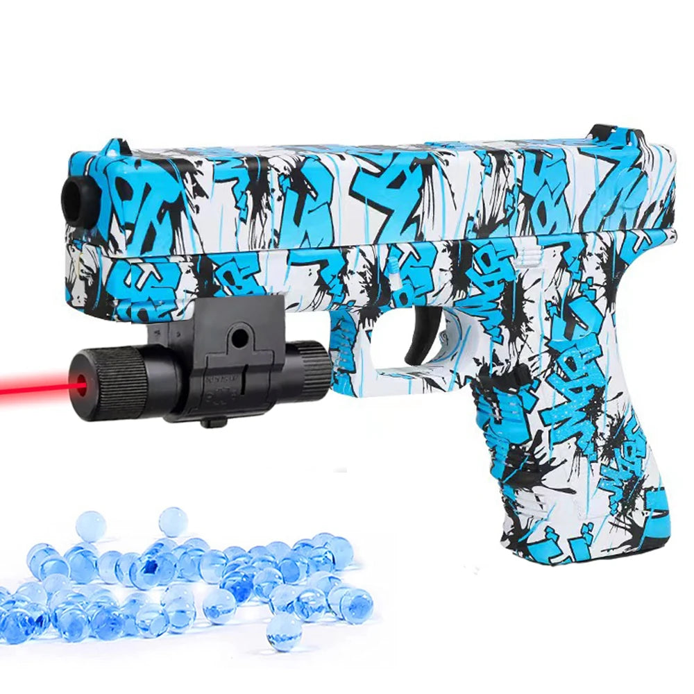 Manual G17 Gel Blaster Toy Gun With Laser Soft Bullet Airsoft Pistol Outdoor Sports CS Game Weapon for Children Gift