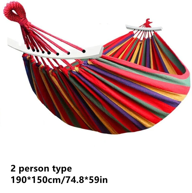 Camping Hammock Thickened Durable Fabric Canvas Single Hammocks Travel Swing Chair Hanging Bed Double Outdoor Hammock with Bag