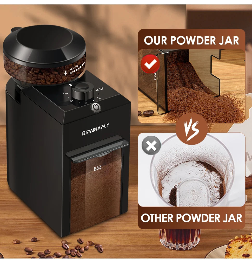 Automatic Burr Mill Coffee Grinder Electric Coffee Bean Grinding With 28 Adjustable Gears for Espresso French Press Drip Coffee