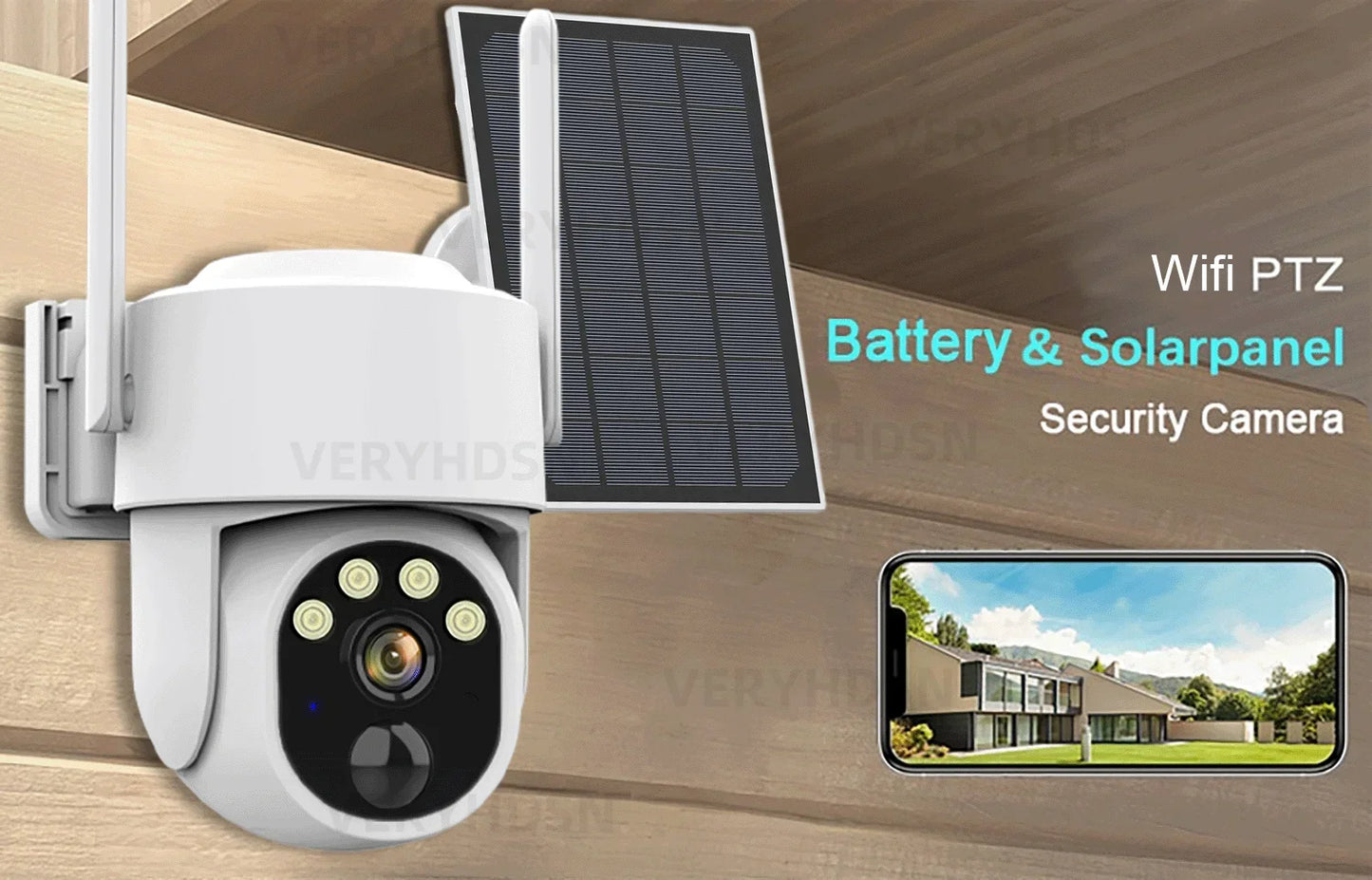 5MP Camera Wifi Outdoor Surveillance Security Camera Solar Panel Surveillance Cameras 6000mAh IP66 Wireless 2 Way Talk Detect