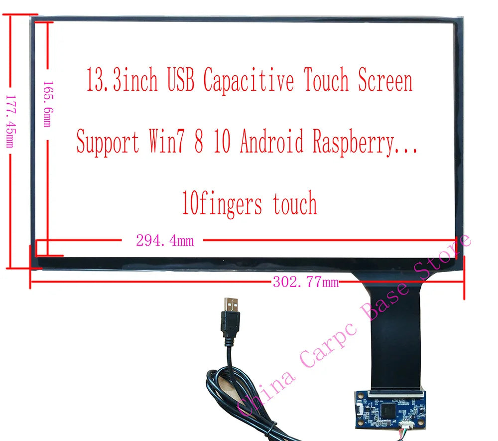 10.1/11.6/12.5/13.3/14/15.6/16 Inch USB Capacitive Touch Screen Sensor Digitizer Glass10Fingers Raspberry Pi Windows Hand Writer