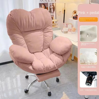 Lazy silla game Sofa Chair Office Chair Home Study Bedroom Chair Lifting Rotating Adjustable Widened Cushion with Foot Rest