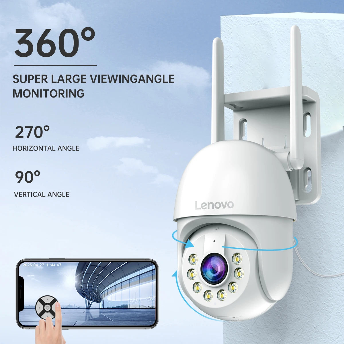 Lenovo 5MP Smart Wifi PTZ Camera Outdoor 5x Digital Zoom Auto Tracking ONVIF Wireless CCTV IP Camera Security Video Surveillance