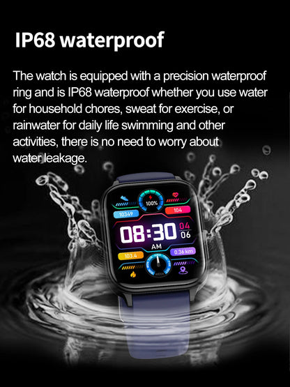 AI Medical Grade Health Smart Watch Women ECG+PPG+HRV Micro Examination Blood Sugar Fat Uric Acid Heart Rate BT Call Smartwatch