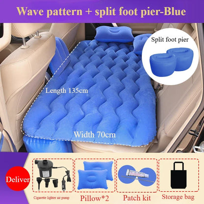 1 set car air inflatable travel mattress bed 135x70cm Auto back seat trunk mattress air bed camping mat car rollaway bed