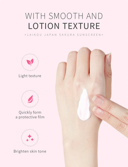 Laikou Sakura Moisturizer Sunscreen Cream Protector Facial Sun Block Spf50 Gel Isolation Lotion Face Suncream