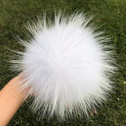 Real natural fox fur pompom raccoon fur pom pom for hat beanies For Caps Bags Scarf