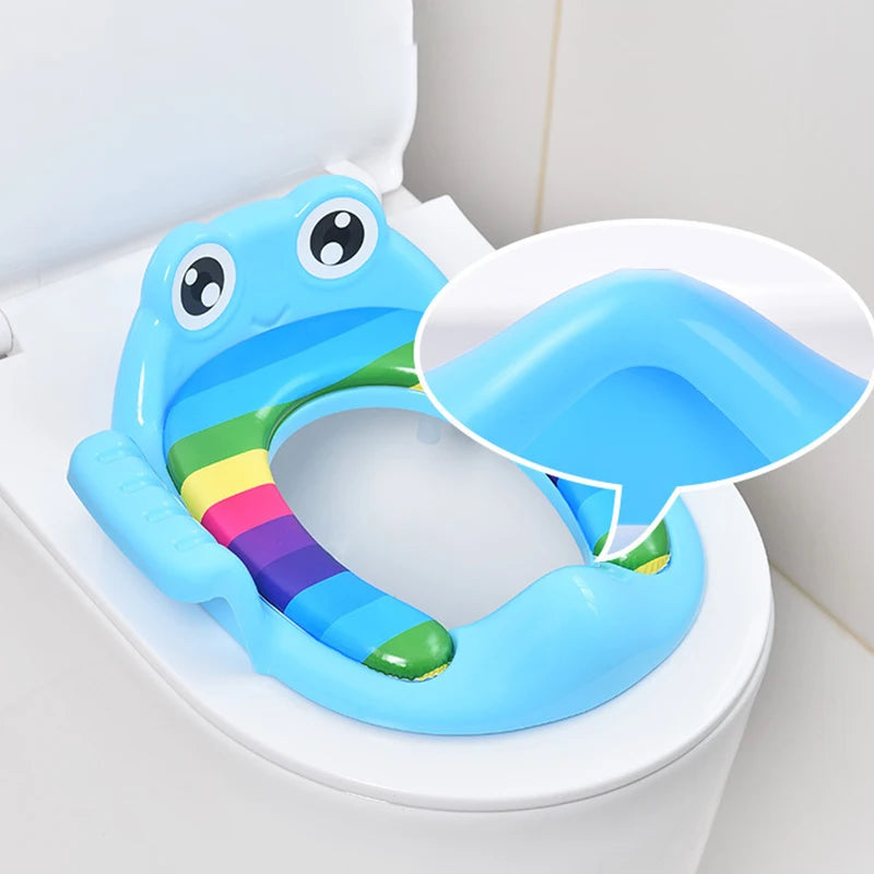 Children's Toilet Seat, Toddler Auxiliary Toilet Training, Cushioned Toilet, Hand-held Thickened And Comfortable Baby Toilet Sea