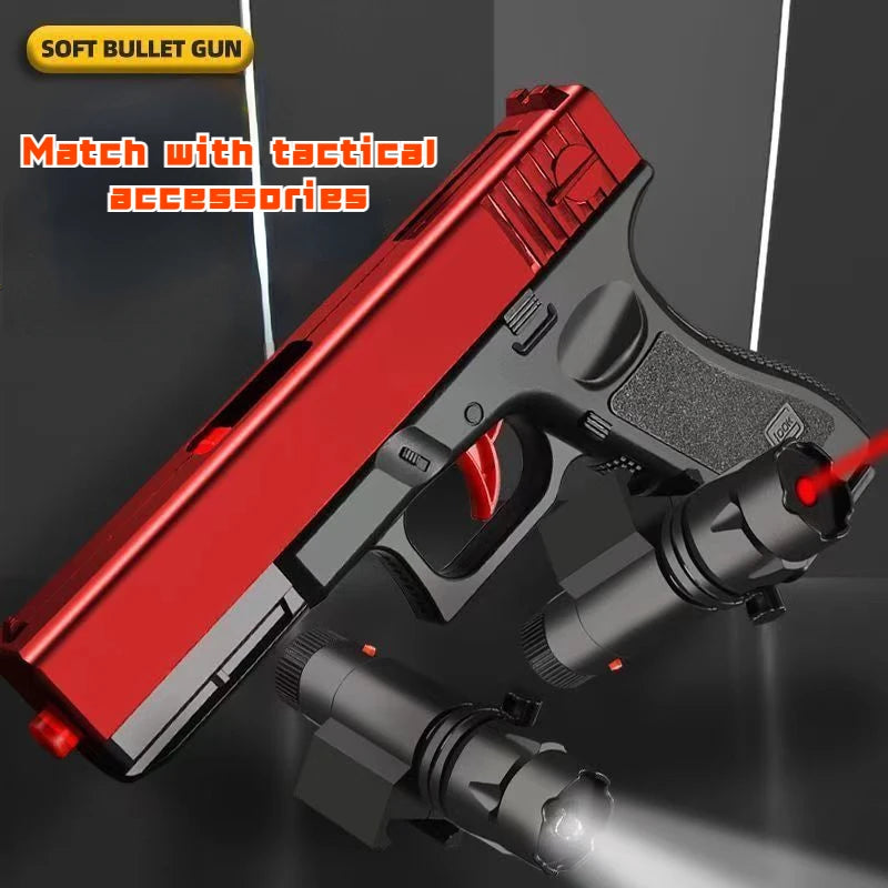 Manual G17 Gel Blaster Toy Gun With Laser Soft Bullet Airsoft Pistol Outdoor Sports CS Game Weapon for Children Gift