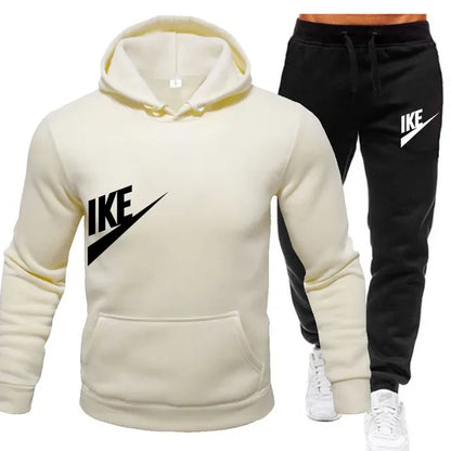 New spring and autumn men's sports hoodie + pants two-piece set, fashion outdoor jogging men's and women's hoodie leisure suit