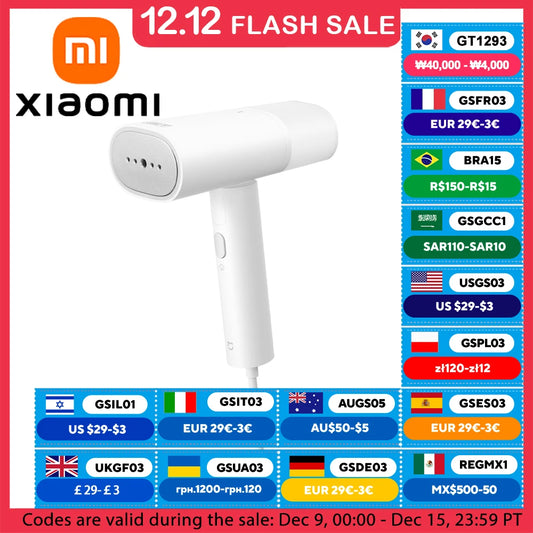 New XIAOMI MIJIA Handheld Garment Steamer 2 iron Home Electric Steam Cleaner Portable Foldable Mite Removal Flat Ironing Machine