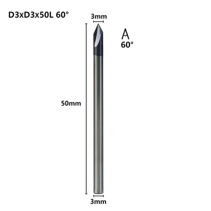 3 Flute Chamfer Milling Cutter 60/90/120 Degrees CNC Router Bit 2-12mm Carbide Chamfering End Mill CNC Engraving Milling Tool