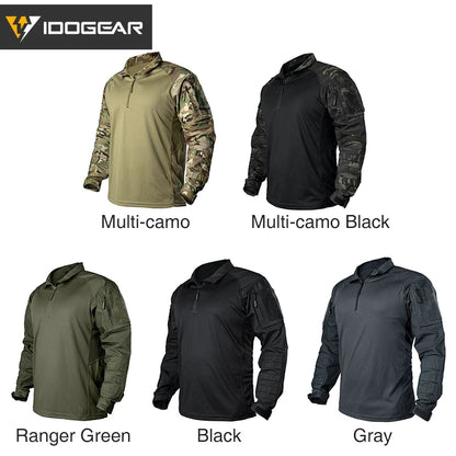 IDOGEAR UFS Tactical Shirt BDU Combat Clothes With Elbow Pads Slight Elasticity  Shirt Breathable 3116