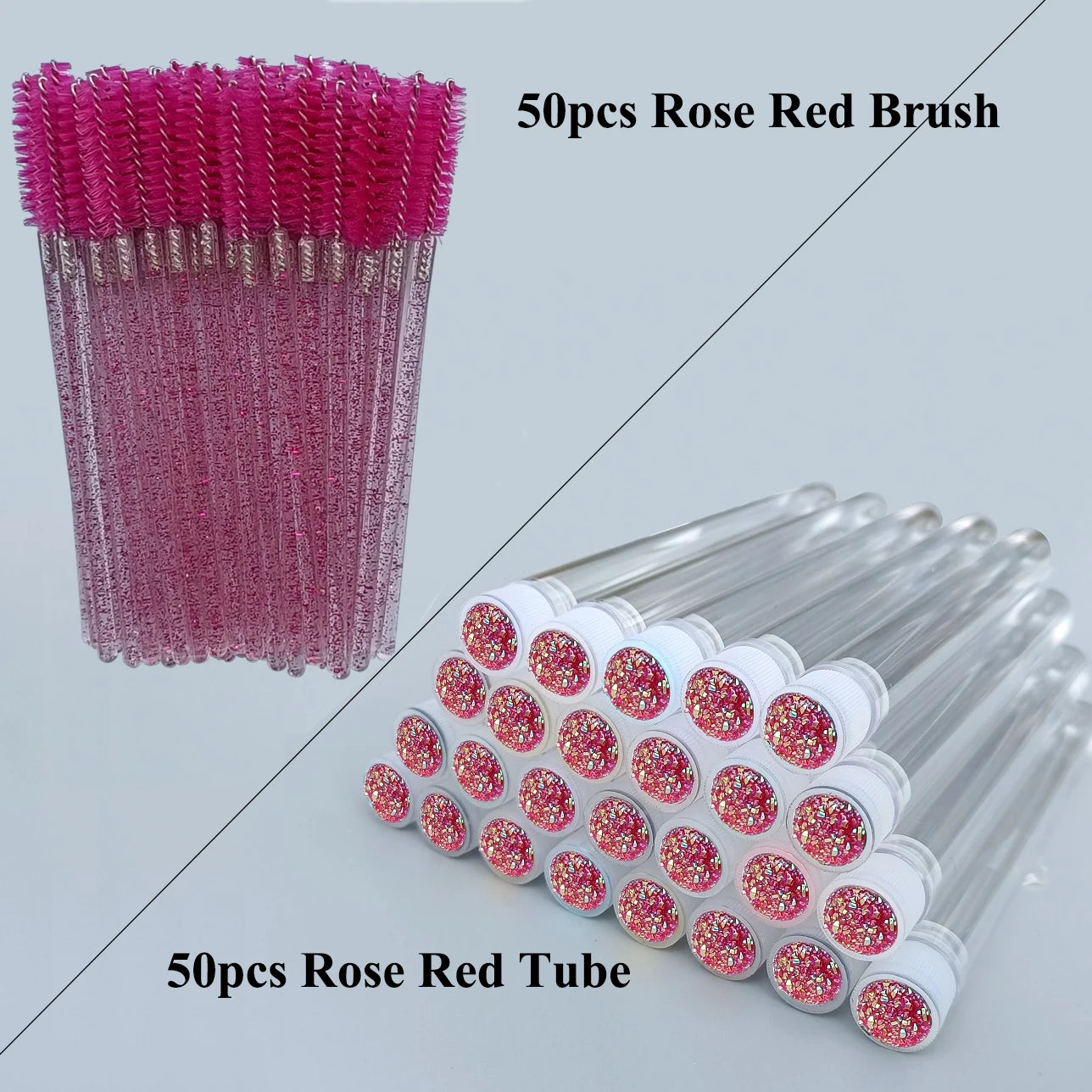 50/100pcs Reusable Eyebrow Brush Tube Disposable Mascara Wands for Eyelash Extension Replaceable Dust-proof Eye Lash Brushes