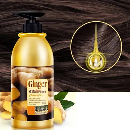 Herbal Ginger Hair Shampoo hair growth No Silicone Oil Control Anti Dandruff Itching Cleansing Professional Hair Treatment 400ml