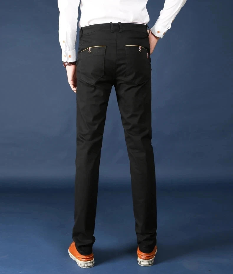 6 Colors Fashion Mens Slim Fit Casual Pants Korea Style Business Work Trousers All-match Mens Midwaist Straight Casual Pants