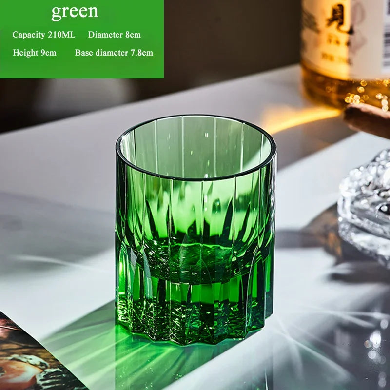 Home Wine Glass Engraved Thick Whiskey Glass Crystal cup Light Luxury Premium Star Mang Glass Beer tumbler