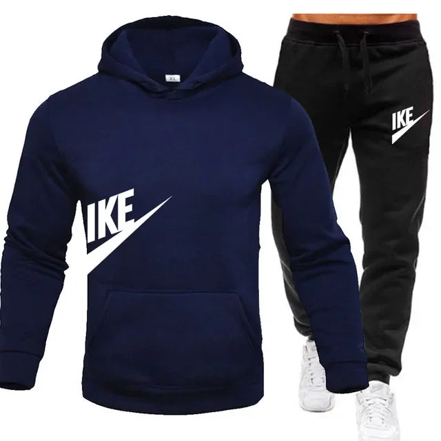 New spring and autumn men's sports hoodie + pants two-piece set, fashion outdoor jogging men's and women's hoodie leisure suit