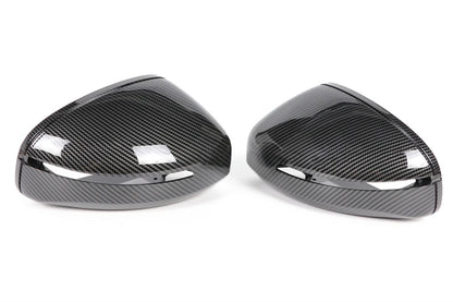 Mirror Cover For Audi TT TTS TTRS MK2 (8J) R8 (42) 2007-2014 Carbon Fiber Look/Gloss Black Exterior Rear View Cap Replacement