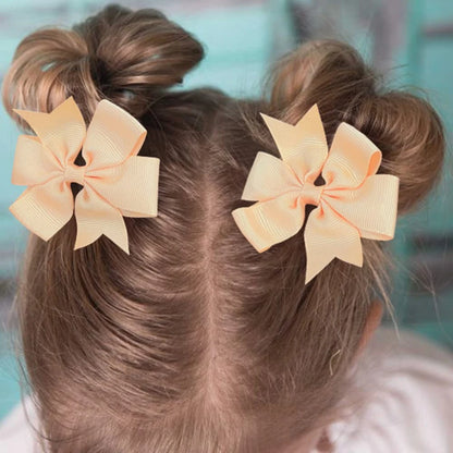 10pcs/lot Baby Girls Hair Bows Hairpins 3.2" Grosgrain Ribbon Pinwheel Toddler Clips Children Kids Accessories Gifts Photo Props