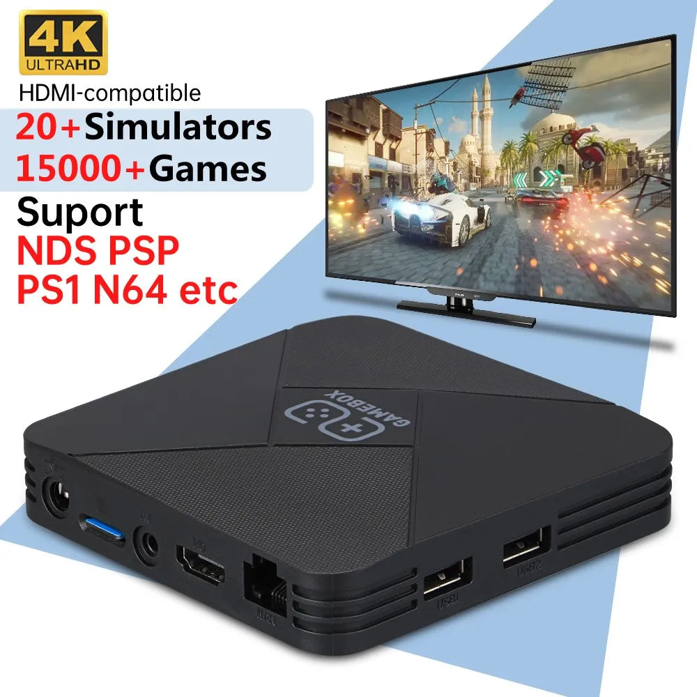 G5 Game Box 4K Dual-System Retro Video Game Console Built-in 40000+ Games 128G TV Box for NDS/PS1/PSP with Gamepad Kid Gift