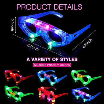 LED Glasse Neon Glow In The Dark Party Favor Supplies Light Up Glasses for Adults Kid Birthday Wedding Party Accessories