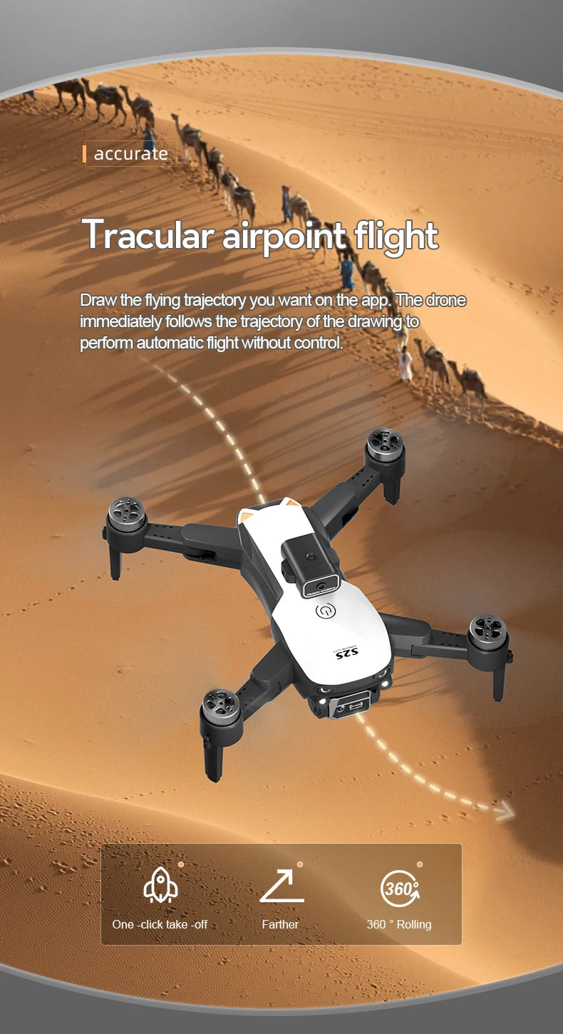 New S2S Mini Drone Profesional 8K HD Camera Fly 25Min Obstacle Avoidance Brushless Foldable Quadcopter Optical Flow RC Dron