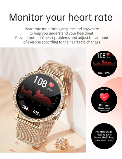 LIGE Fashion Smart Watch For Lady Bluetooth Call Blood Pressure DIY Custom Dial Sport Bracelet Waterproof Men Smartwatch Women