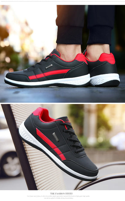 Pu Leather Men Shoes Sneakers Trend Casual Breathable Leisure Male Sneakers Non-Slip Footwear Vulcanized Shoes Tenis Masculino