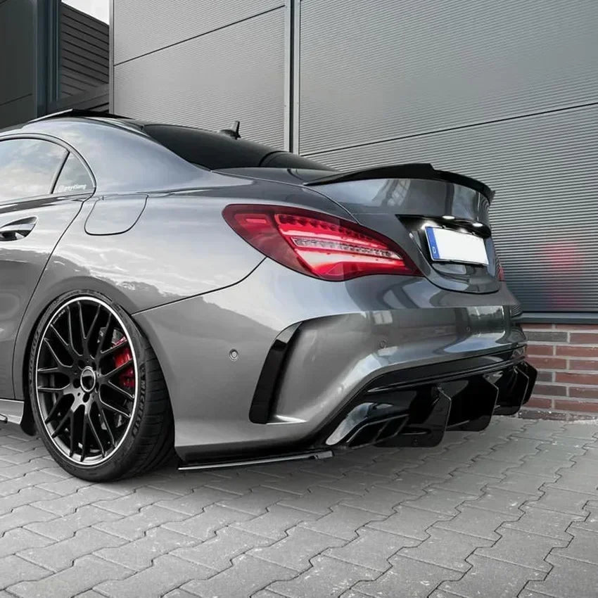 Car Rear Bumper Lower Diffuser Lip Body Kit Side Splitters Spoiler For Mercedes Benz CLA Series C117 CLA45 AMG Line 2016-2019