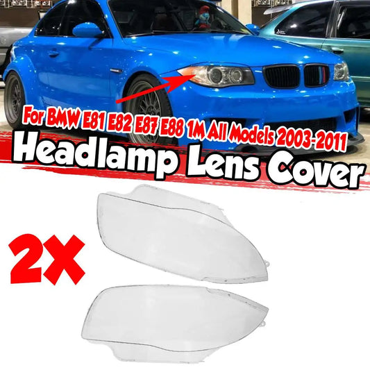 Car Front Headlight Lens Cover For BMW 1 Series E81 E82 E87 E88 2003-2011 Clear Headlamp Shell Transparent Lampshade