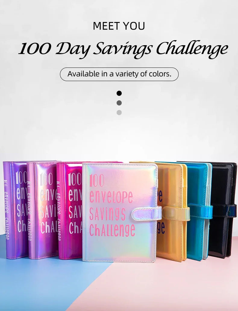 100 Envelope Challenge Binder Save Savings Challenges Loose-Leaf Binder Budget Binder with Cash Envelopes Money Organizer System