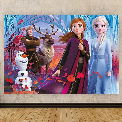 Disney "Frozen" Background Anna Elsa Princess Theme Backdrop Children's Birthday Party Decoration Baby Shower Party Props Banner