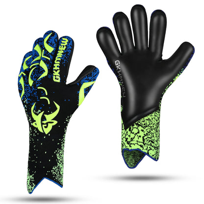 Soccer Goalie Gloves Youth Adults, 4+3mm Super Grip High Performance Goalkeeper Gloves, Breathable Soccer Gloves