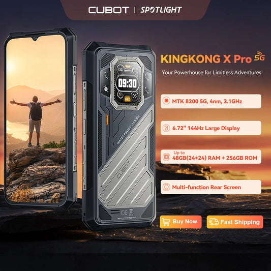 [World Premiere] CUBOT KINGKONG X PRO, Rugged Smartphone 5G, Dimensity 8200, 4nm, 3.1GHz, 144Hz 6.72" Screen, 10200mAh, 24+256GB