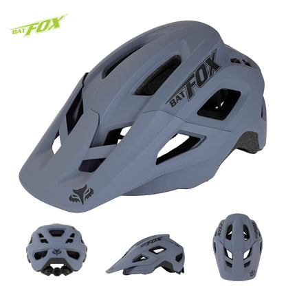 Batfox Ultralight Mountain Bike Helmet DH Downhill MTB Integrally-molded Bicycle Cycling Helmet Sun Visor Safety Cap Men Riding