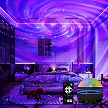 Starry Sky Galaxy Lamp Projector LED Night Light Remote Control Sound Active 5V USB Charging 7 Modes for Kids Room  Party Decor